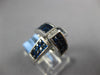 WIDE 3.47CT DIAMOND &AAA SAPPHIRE 18K WHITE GOLD PRINCESS & ROUND PLUS SIGN RING