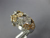 ESTATE WIDE 1.11CT DIAMOND 18KT WHITE AND ROSE GOLD 3D CIRCULAR PAVE FUN RING