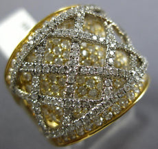 LARGE 2.36CT DIAMOND 18KT 2 TONE GOLD 3D MULTI ROW CRISS CROSS ANNIVERSARY RING