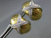 .20CT DIAMOND 14KT 2 TONE GOLD 3D CRISS CROSS X NUGGET CLIP ON HANGING EARRINGS
