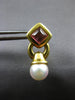 2.26CT AAA PINK TOURMALINE & SOUTH SEA PEARL 18KT YELLOW GOLD 3D EARRINGS #27123