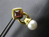 2.26CT AAA PINK TOURMALINE & SOUTH SEA PEARL 18KT YELLOW GOLD 3D EARRINGS #27123