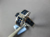 WIDE 3.47CT DIAMOND &AAA SAPPHIRE 18K WHITE GOLD PRINCESS & ROUND PLUS SIGN RING