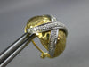 .20CT DIAMOND 14KT 2 TONE GOLD 3D CRISS CROSS X NUGGET CLIP ON HANGING EARRINGS