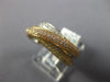 WIDE .75CT DIAMOND 18KT TRI COLOR GOLD 3D MULTI ROW TRINITY SEMI ETERNITY RING