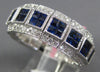 3.76CT DIAMOND & AAA SAPPHIRE 18KT WHITE GOLD PRINCESS ETERNITY ANNIVERSARY RING