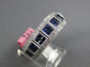 3.76CT DIAMOND & AAA SAPPHIRE 18KT WHITE GOLD PRINCESS ETERNITY ANNIVERSARY RING