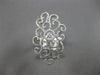 EXTRA LARGE 1.17CT DIAMOND 14KT WHITE GOLD 3D FILIGREE SOLITAIRE FLORAL FUN RING
