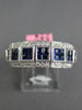 3.76CT DIAMOND & AAA SAPPHIRE 18KT WHITE GOLD PRINCESS ETERNITY ANNIVERSARY RING