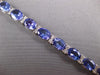 LARGE 26CT DIAMOND & AAA TANZANITE 14KT WHITE GOLD OVAL & ROUND TENNIS BRACELET