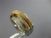WIDE .75CT DIAMOND 18KT TRI COLOR GOLD 3D MULTI ROW TRINITY SEMI ETERNITY RING