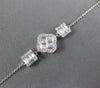 .51CT DIAMOND 18K WHITE GOLD ROUND & BAGUETTE 4 LEAF CLOVER FLOWER LOVE BRACELET