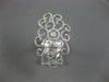 EXTRA LARGE 1.17CT DIAMOND 14KT WHITE GOLD 3D FILIGREE SOLITAIRE FLORAL FUN RING