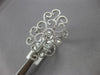 EXTRA LARGE 1.17CT DIAMOND 14KT WHITE GOLD 3D FILIGREE SOLITAIRE FLORAL FUN RING