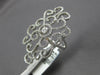 EXTRA LARGE 1.17CT DIAMOND 14KT WHITE GOLD 3D FILIGREE SOLITAIRE FLORAL FUN RING