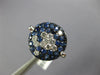 ESTATE WIDE 1.76CT DIAMOND & AAA SAPPHIRE 18KT WHITE GOLD 3D CLUSTER FUN RING