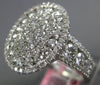 ESTATE LARGE 2.01CT DIAMOND 18KT WHITE GOLD 3D ROUND INVISIBLE FILIGREE FUN RING