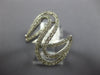 ESTATE .62CT DIAMOND 18KT WHITE GOLD 3D MULTI ROW WAVE SWIRL FUN RING