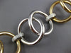 EXTRA LARGE .62CT DIAMOND 18KT 2 TONE GOLD CIRCULAR ITALIAN CUFF BANGLE BRACELET