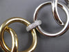 EXTRA LARGE .62CT DIAMOND 18KT 2 TONE GOLD CIRCULAR ITALIAN CUFF BANGLE BRACELET