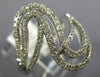 ESTATE .62CT DIAMOND 18KT WHITE GOLD 3D MULTI ROW WAVE SWIRL FUN RING