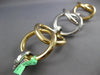 EXTRA LARGE .62CT DIAMOND 18KT 2 TONE GOLD CIRCULAR ITALIAN CUFF BANGLE BRACELET