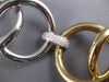 EXTRA LARGE .62CT DIAMOND 18KT 2 TONE GOLD CIRCULAR ITALIAN CUFF BANGLE BRACELET