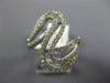 ESTATE .62CT DIAMOND 18KT WHITE GOLD 3D MULTI ROW WAVE SWIRL FUN RING