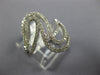 ESTATE .62CT DIAMOND 18KT WHITE GOLD 3D MULTI ROW WAVE SWIRL FUN RING