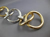 EXTRA LARGE .62CT DIAMOND 18KT 2 TONE GOLD CIRCULAR ITALIAN CUFF BANGLE BRACELET
