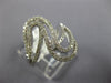 ESTATE .62CT DIAMOND 18KT WHITE GOLD 3D MULTI ROW WAVE SWIRL FUN RING