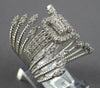 EXTRA LARGE .96CT DIAMOND 14KT WHITE GOLD ROUND & BAGUETTE LEAF ANNIVERSARY RING