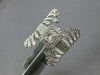 EXTRA LARGE .96CT DIAMOND 14KT WHITE GOLD ROUND & BAGUETTE LEAF ANNIVERSARY RING