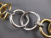EXTRA LARGE .62CT DIAMOND 18KT 2 TONE GOLD CIRCULAR ITALIAN CUFF BANGLE BRACELET