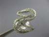 ESTATE .62CT DIAMOND 18KT WHITE GOLD 3D MULTI ROW WAVE SWIRL FUN RING