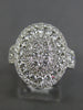 ESTATE LARGE 2.01CT DIAMOND 18KT WHITE GOLD 3D ROUND INVISIBLE FILIGREE FUN RING