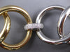EXTRA LARGE .62CT DIAMOND 18KT 2 TONE GOLD CIRCULAR ITALIAN CUFF BANGLE BRACELET