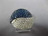 LARGE 2.12CT DIAMOND & AAA SAPPHIRE 18KT WHITE GOLD CRISS CROSS LOVE KNOT RING