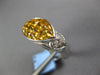 3.98CT DIAMOND & AAA YELLOW SAPPHIRE 18KT WHITE GOLD 3D HEART MARQUISE LOVE RING