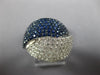 LARGE 2.12CT DIAMOND & AAA SAPPHIRE 18KT WHITE GOLD CRISS CROSS LOVE KNOT RING