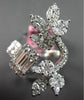 EXTRA LARGE 2.05CT DIAMOND 18KT WHITE GOLD MULTI SHAPE CRISS CROSS FLOWER RING