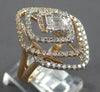 LARGE 1.12CT DIAMOND 14KT WHITE & ROSE GOLD MULTI ROW SQUARE DIAGONAL FUN RING