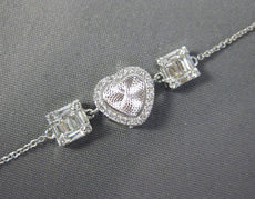 .43CT DIAMOND 18KT WHITE GOLD ROUND & BAGUETTE HEART SHAPE BY THE YARD BRACELET