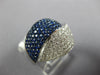 LARGE 2.12CT DIAMOND & AAA SAPPHIRE 18KT WHITE GOLD CRISS CROSS LOVE KNOT RING
