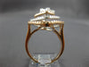 LARGE 1.12CT DIAMOND 14KT WHITE & ROSE GOLD MULTI ROW SQUARE DIAGONAL FUN RING