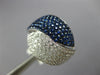 LARGE 2.12CT DIAMOND & AAA SAPPHIRE 18KT WHITE GOLD CRISS CROSS LOVE KNOT RING