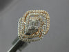 LARGE 1.12CT DIAMOND 14KT WHITE & ROSE GOLD MULTI ROW SQUARE DIAGONAL FUN RING