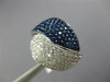 LARGE 2.12CT DIAMOND & AAA SAPPHIRE 18KT WHITE GOLD CRISS CROSS LOVE KNOT RING