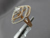 LARGE 1.12CT DIAMOND 14KT WHITE & ROSE GOLD MULTI ROW SQUARE DIAGONAL FUN RING