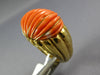 ESTATE LARGE AAA CORAL 14KT YELLOW GOLD 3D CLASSIC SEA SHELL FUN RING